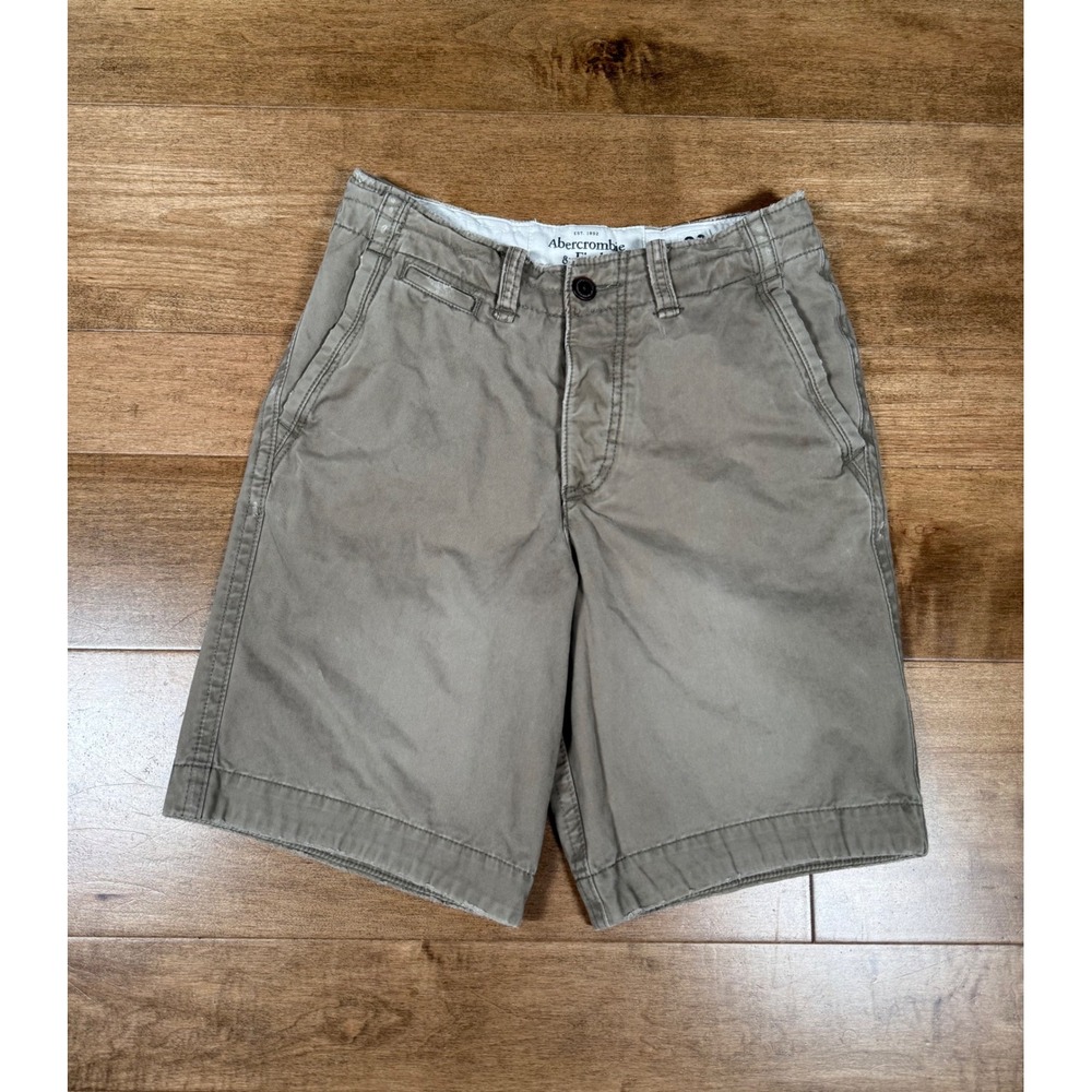 Abercrombie & Fitch Distressed Button Fly Khaki Shorts Heavy Y2K VTG Mens 28